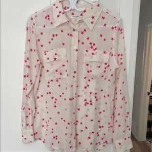 Equipment Cream Shirt with Pink Stars